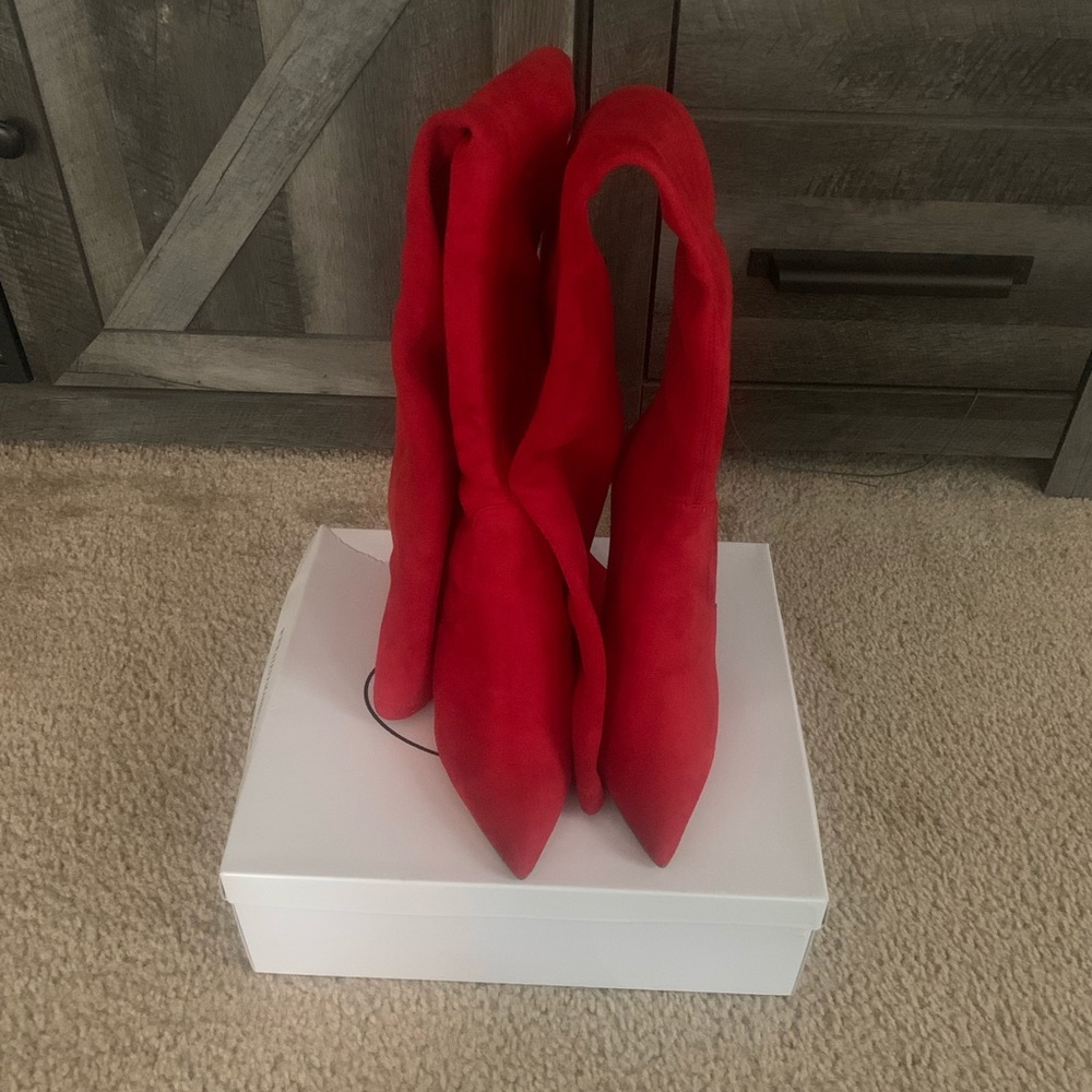 Steve Madden Womens Dominique Over-The-Knee Boots Thigh-High - Red